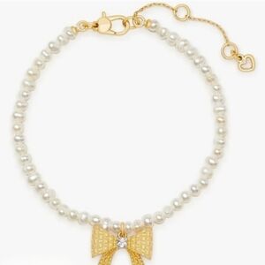 Kate Spade Gold Bow Pearl Bracelet
